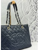 2014 CHANEL GST GRAND SHOPPING TOTE BAG IN DARK BLUE CAVIAR LEATHER