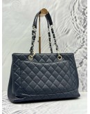 2014 CHANEL GST GRAND SHOPPING TOTE BAG IN DARK BLUE CAVIAR LEATHER