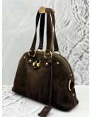 YSL SAINT LAURENT MUSE SHOULDER BAG IN DARK BROWN SUEDE LEATHER