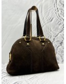 YSL SAINT LAURENT MUSE SHOULDER BAG IN DARK BROWN SUEDE LEATHER