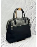 AIGNER TOTE HANDLE BAG IN BLACK NYLON WITH LEATHER
