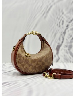 COACH JONIE CROSSBODY BAG IN BROWN CC SIGNATURE CANVAS WITH LEATHER