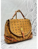 MCM TOTE BAG IN BROWN VISETOS LEATHER WITH CALF LEATHER