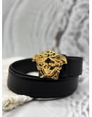 VERSACE MEDUSA BELT SIZE 90 IN BLACK LEATHER