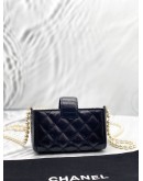CHANEL PEARL MINI CROSSBODY BAG IN BLACK LAMBSKIN LEATHER