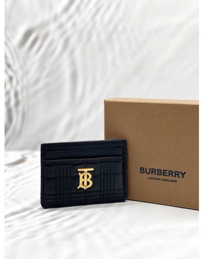 BURBERRY LOLA CARD HOLDER IN BLACK LEATHER