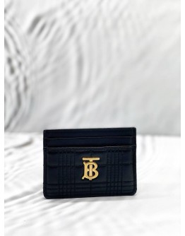BURBERRY LOLA CARD HOLDER IN BLACK LEATHER