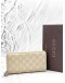 GUCCI ZIP AROUND LONG WALLET IN OFF WHITE GG GUCCISSIMA LEATHER