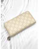 GUCCI ZIP AROUND LONG WALLET IN OFF WHITE GG GUCCISSIMA LEATHER