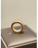 (LIKE NEW) BVLGARI B.ZERO RING SIZE 46 IN 18K 750 ROSE GOLD WITH WHITE CERAMIC