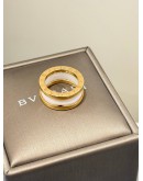 (LIKE NEW) BVLGARI B.ZERO RING SIZE 46 IN 18K 750 ROSE GOLD WITH WHITE CERAMIC