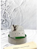 LOUIS VUITTON REVERSIBLE BELT SIZE 100CM IN WHITE WITH GREEN MONOGRAM CANVAS