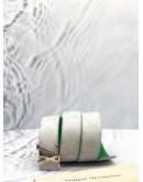 LOUIS VUITTON REVERSIBLE BELT SIZE 100CM IN WHITE WITH GREEN MONOGRAM CANVAS