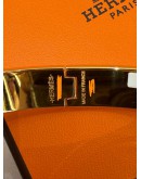 (UNUSED) 2026 HERMES CLIC H BRACELET IN GOLD PLATED WITH BLACK ENAMEL -FULL SET-