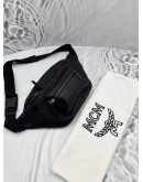 (LIKE NEW) MCM FURSTEN BELT BAG IN BLACK EMBOSSED LEATHER