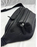 (LIKE NEW) MCM FURSTEN BELT BAG IN BLACK EMBOSSED LEATHER
