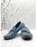 LOUIS VUITTON LOAFERS SIZE 8 IN BLUE MONOGRAM DENIM