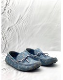 LOUIS VUITTON LOAFERS SIZE 8 IN BLUE MONOGRAM DENIM