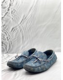 LOUIS VUITTON LOAFERS SIZE 8 IN BLUE MONOGRAM DENIM