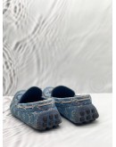 LOUIS VUITTON LOAFERS SIZE 8 IN BLUE MONOGRAM DENIM