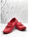 LOUIS VUITTON LOAFERS SIZE 8 IN RED MONOGRAM EMBOSSED LEATHER
