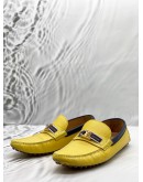LOUIS VUITTON LOAFERS SIZE 8 IN YELLOW WITH BLUE LEATHER  