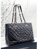 (LIKE NEW) CHANEL GST GRAND SHOPPING TOTE BAG IN BLACK CAVIAR LEATHER