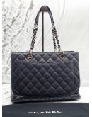(LIKE NEW) CHANEL GST GRAND SHOPPING TOTE BAG IN BLACK CAVIAR LEATHER