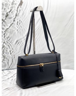 LORO PIANA EXTRA BAG L27 IN BLACK LEATHER