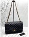 CHANEL CLASSIC JUMBO DOUBLE FLAP SHOULDER BAG IN BLACK LAMBSKIN LEATHER