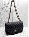CHANEL CLASSIC JUMBO DOUBLE FLAP SHOULDER BAG IN BLACK LAMBSKIN LEATHER