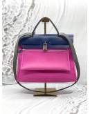 (LIKE NEW) HERMES HERBAG PM 31 IN ROSE POURPRE TOILE CANVAS WITH BLEU SAPHIR VACHE HUNTER LEATHER