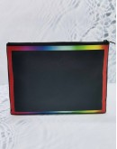 (CLEAR STOCK) (LIKE NEW) LOUIS VUITTON X VIRGIL ABLOH POCHETTE A4 IN BLACK TAIGA LEATHER WITH VIBRANT RAINBOW