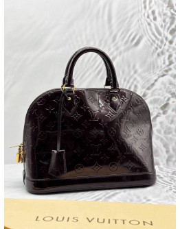 LOUIS VUITTON ALMA PM IN AMARANTE MONOGRAM VERNIS LEATHER