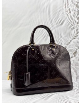 LOUIS VUITTON ALMA PM IN AMARANTE MONOGRAM VERNIS LEATHER
