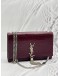 (LIKE NEW) YSL SAINT LAURENT KATE CHAIN BAG IN BURGUNDY CROCODILE EMBOSSED LEATHER