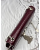 (LIKE NEW) YSL SAINT LAURENT KATE CHAIN BAG IN BURGUNDY CROCODILE EMBOSSED LEATHER