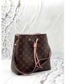 LOUIS VUITTON NEONOE MM IN BROWN MONOGRAM CANVAS WITH PINK LEATHER
