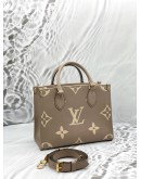 (LIKE NEW) MICROCHIP LOUIS VUITTON ON THE GO PM IN TOURTERELLE WITH CREME MONOGRAM EMPREINTE LEATHER