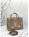 (LIKE NEW) MICROCHIP LOUIS VUITTON ON THE GO PM IN TOURTERELLE WITH CREME MONOGRAM EMPREINTE LEATHER