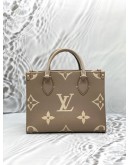 (LIKE NEW) MICROCHIP LOUIS VUITTON ON THE GO PM IN TOURTERELLE WITH CREME MONOGRAM EMPREINTE LEATHER