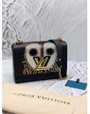(LIKE NEW) LOUIS VUITTON SEQUIN OWL TWIST MM IN BLACK EPI LEATHER