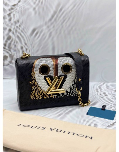 (LIKE NEW) LOUIS VUITTON SEQUIN OWL TWIST MM IN BLACK EPI LEATHER