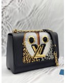 (LIKE NEW) LOUIS VUITTON SEQUIN OWL TWIST MM IN BLACK EPI LEATHER