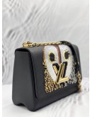 (LIKE NEW) LOUIS VUITTON SEQUIN OWL TWIST MM IN BLACK EPI LEATHER
