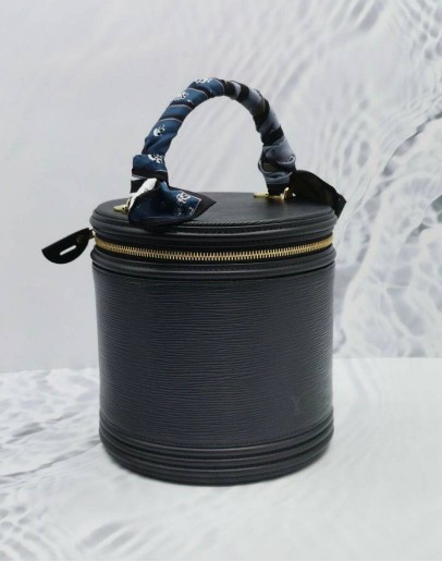 (CLEAR STOCK) LOUIS VUITTON CANNES TOP HANDLE BAG IN BLACK EPI LEATHER