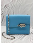 (LIKE NEW) HERMES VERROU CHAINE MINI BAG IN LIGHT BLUE GOATSKIN LEATHER