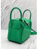 (LIKE NEW) HERMES MINI LINDY IN GREEN CLEMENCE LEATHER