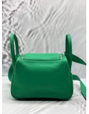 (LIKE NEW) HERMES MINI LINDY IN GREEN CLEMENCE LEATHER
