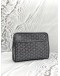 (LIKE NEW) GOYARD JOUVENCE MM TOILETRY IN GREY GOYARDINE CANVAS WITH CHEVROCHES CALFSKIN LEATHER
